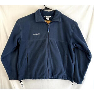Columbia Fleece Jacket Men's  Sz XL Blue Full Zip Pockets Hiking Outdoor Sweater